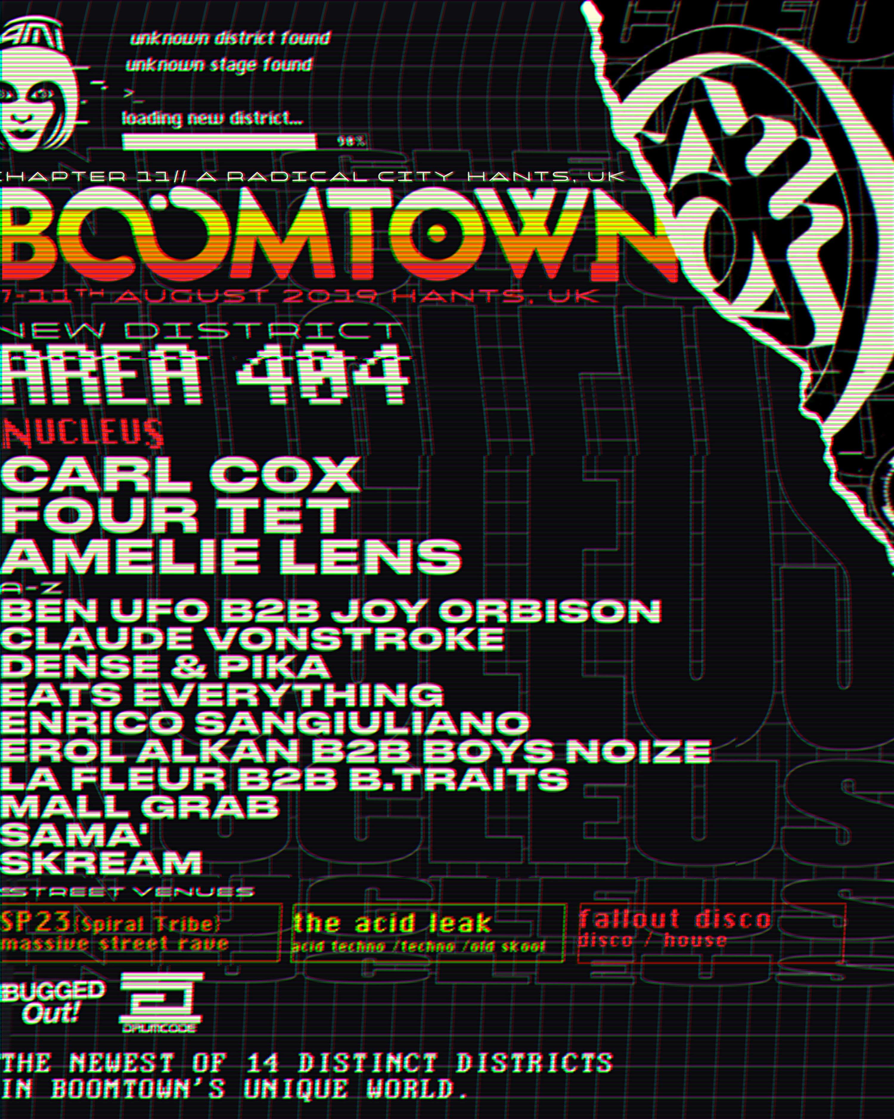 Four Tet, Carl Cox and Amelie Lens headline Boomtown's new 'Area 404' image