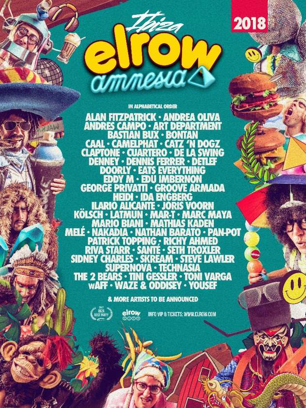 Heidi, Seth Troxler, Skream announced for Elrow Ibiza's 2018 season image