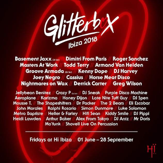 Glitterbox brings DJ Harvey, Masters At Work to Hï Ibiza in 2018 image
