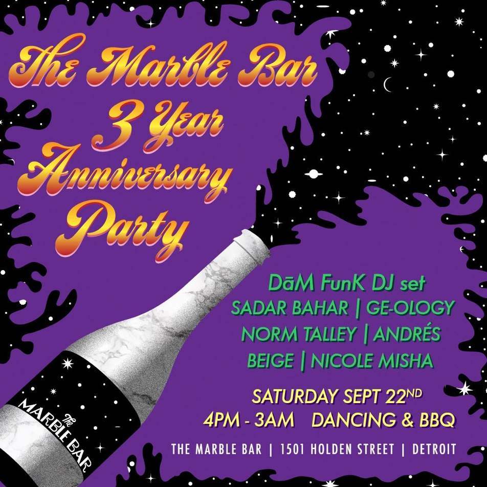 Detroit's Marble Bar celebrates three years with Dâm-Funk, Sadar Bahar and Ge-ology image