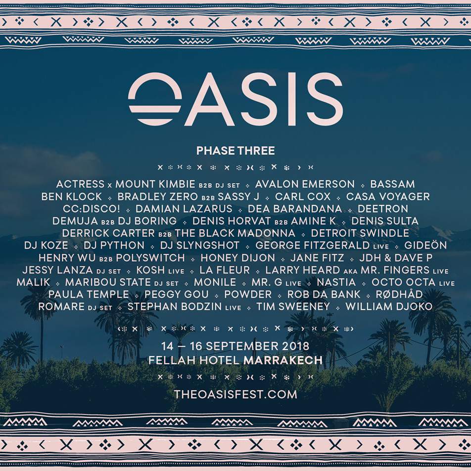Morocco's Oasis Festival adds Ben Klock, DJ Slyngshot to 2018 lineup image