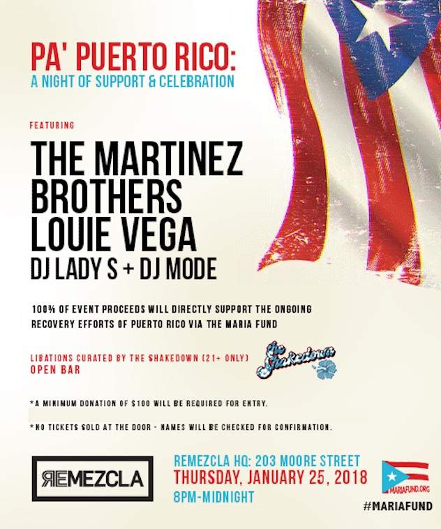 The Martinez Brothers and Louie Vega play a Puerto Rico fundraiser in Brooklyn image