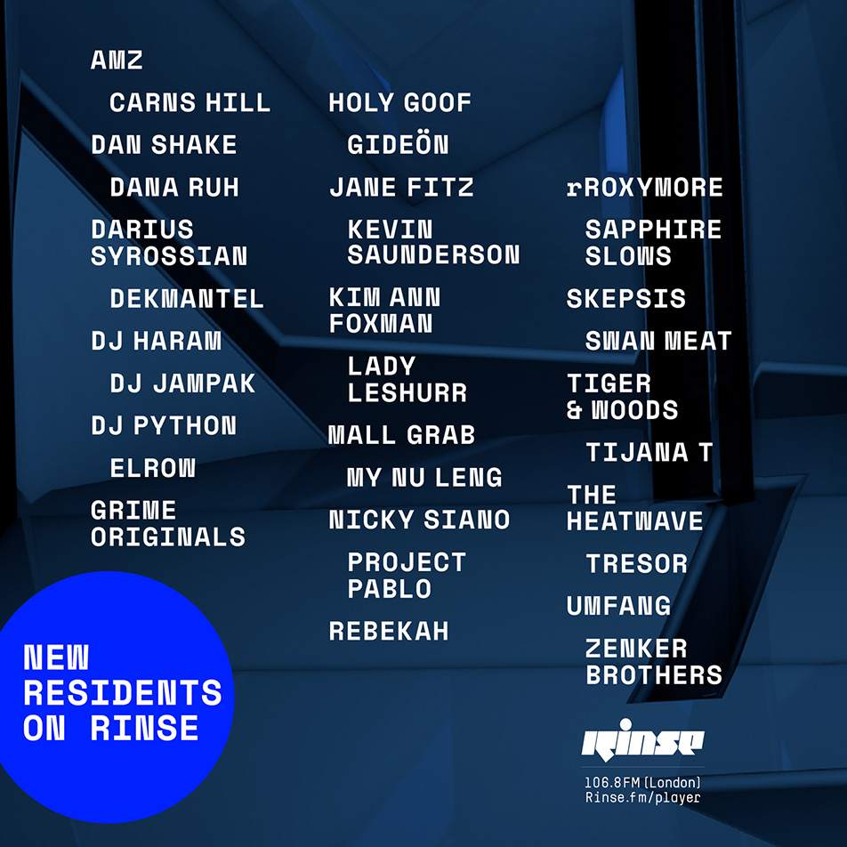 Jane Fitz, rRoxymore, Mall Grab among more than 30 new Rinse FM residents image