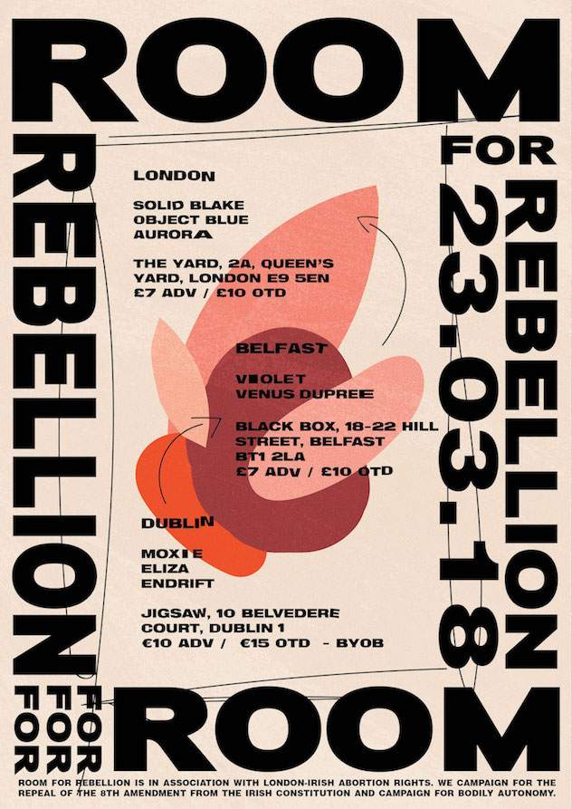 Room For Rebellion returns with synchronised fundraisers in London, Belfast and Dublin image