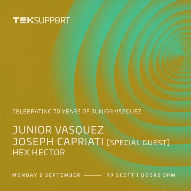 Junior Vasquez to celebrate his 70th birthday with Teksupport in New York image