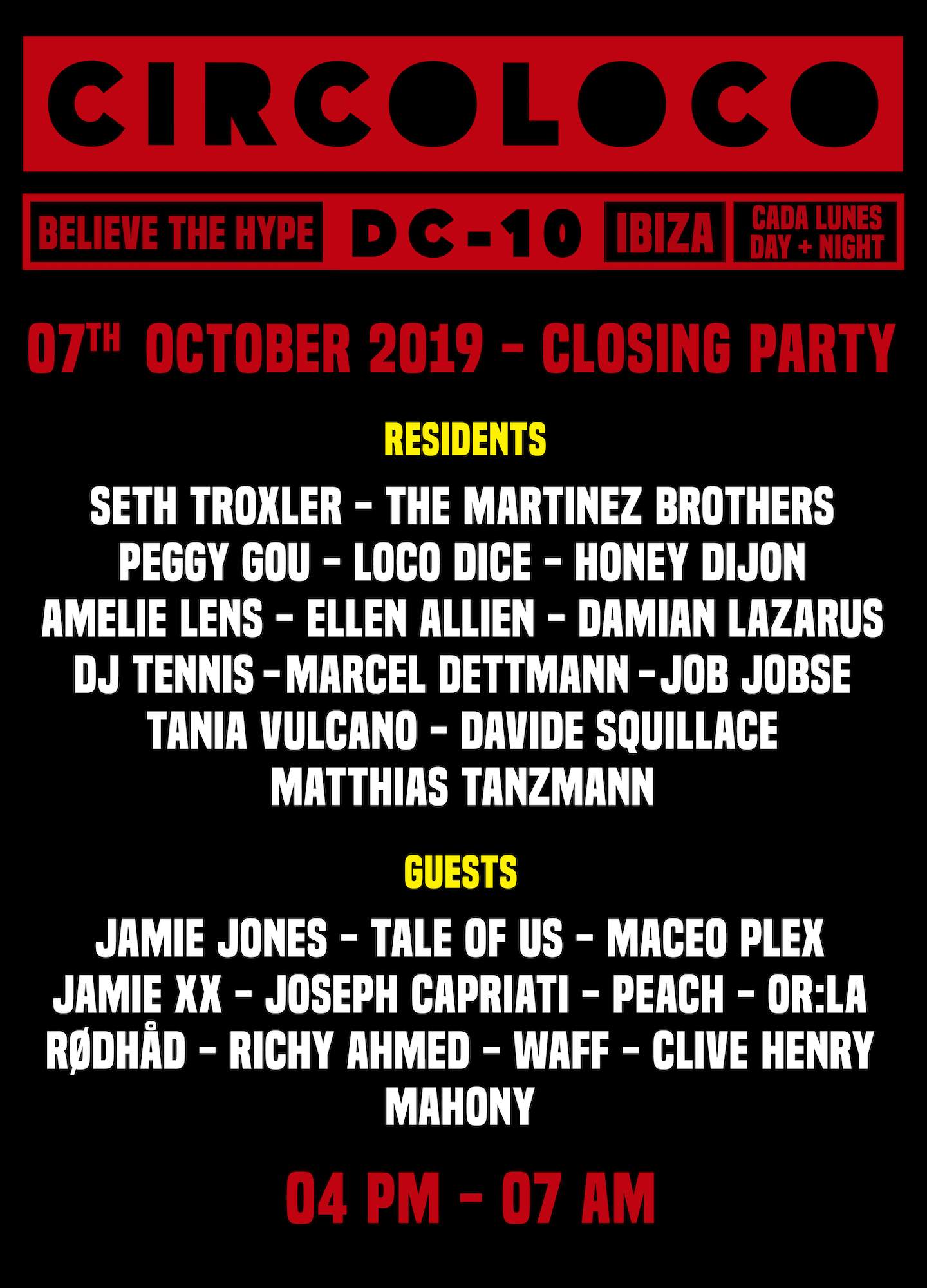 Circoloco Ibiza reveals closing party lineup image