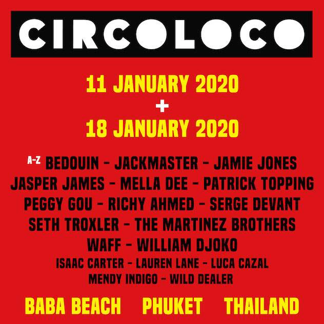 Peggy Gou, Seth Troxler, The Martinez Brothers billed for Circoloco Thailand 2020 image