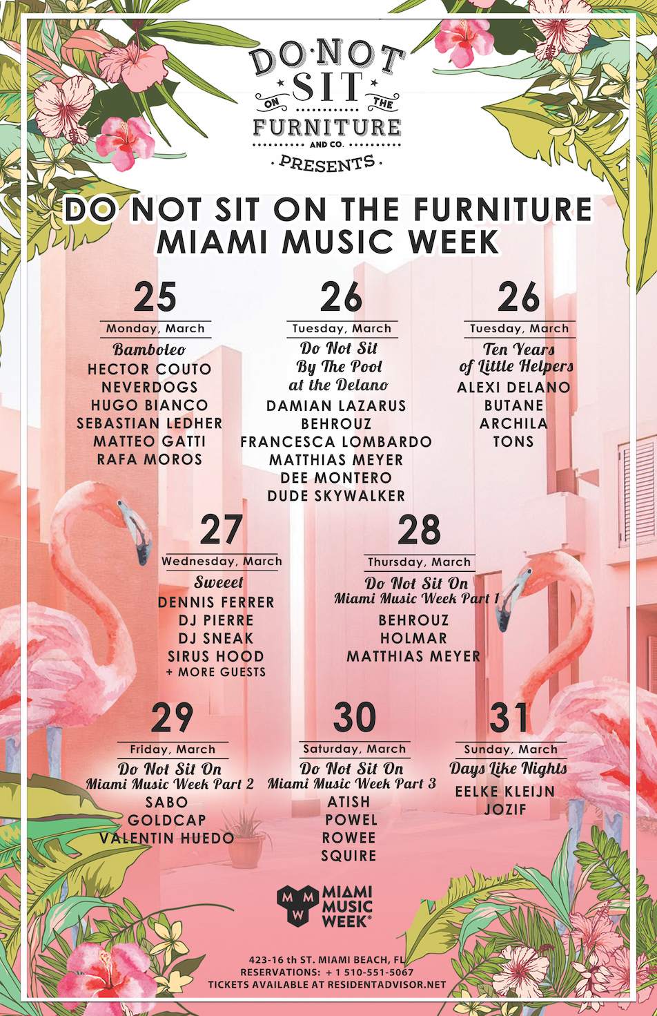 Do Not Sit On The Furniture announces Miami Music Week program image