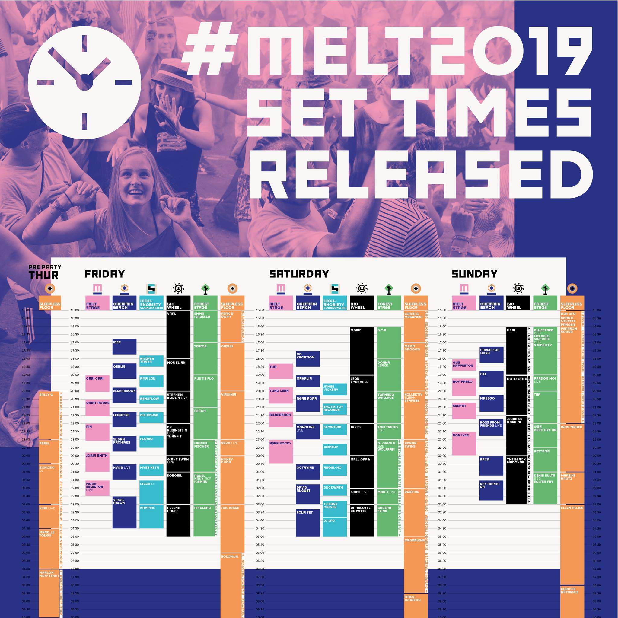 Melt Festival releases running order image