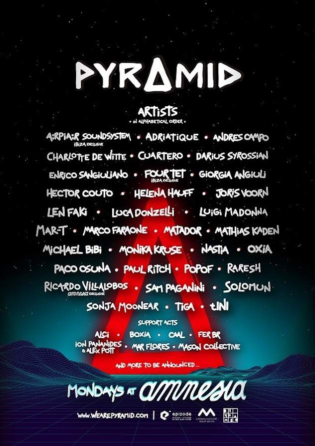 Amnesia Ibiza's Pyramid party returns in 2019 with Four Tet, Helena Hauff image