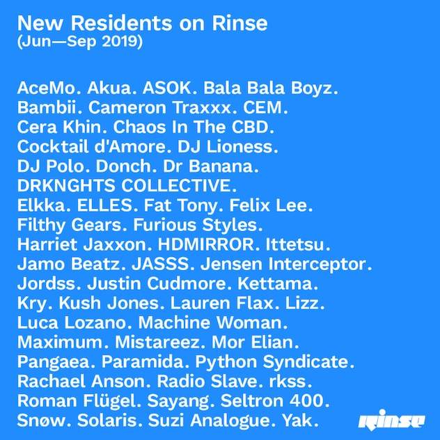 Rinse FM announces 52 new residents image