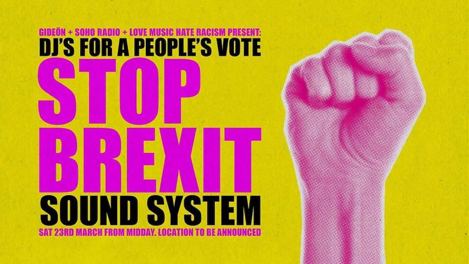 Gideön to host Stop Brexit protest party during People's Vote march image