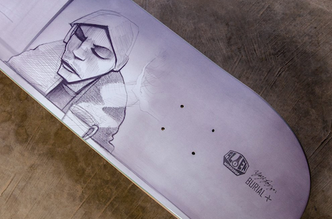Hyperdub collaborates with skateboarder Yaje Popson on Burial-themed skateboard image