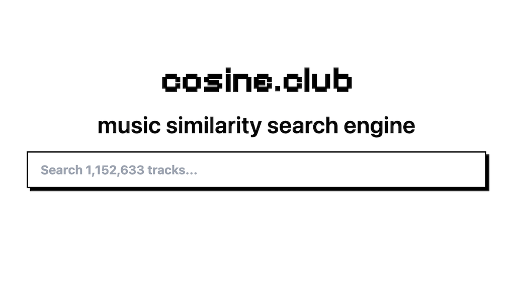 New online digging tool cosine.club recommends tracks based on similarity image