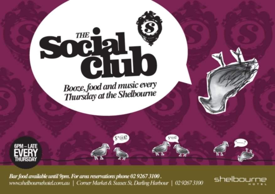 Thursday After Work Drinks - The Social Club at The Shelbourne Hotel, Sydney