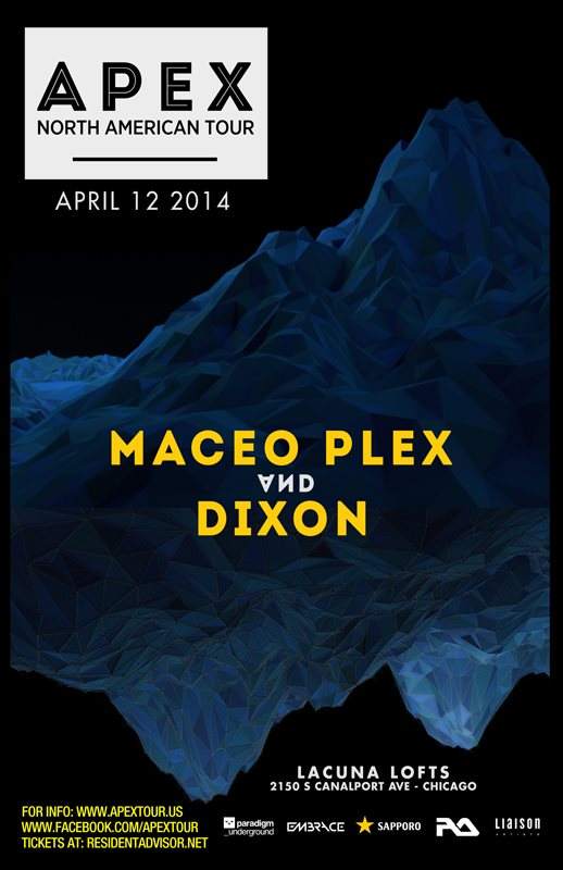 Apex Tour Feat. Maceo Plex & Dixon at Lacuna Artist Loft Studios, Chicago