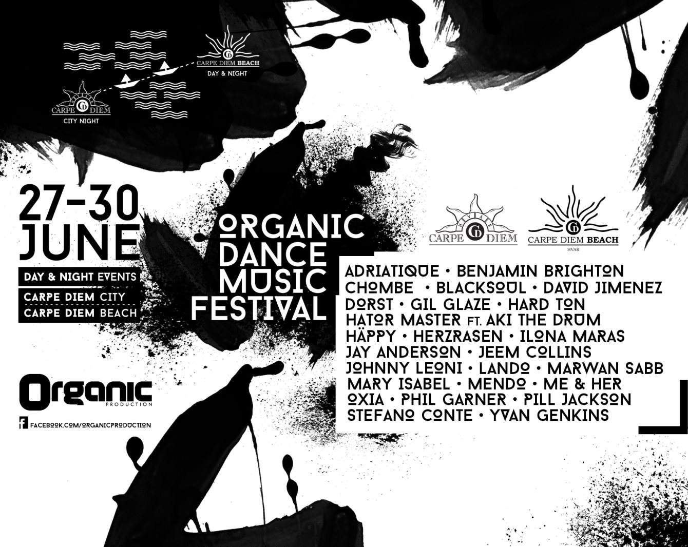 Organic Dance Music Festival Hvar Croatia at Carpe Diem & Carpe Diem Beach,  Croatia