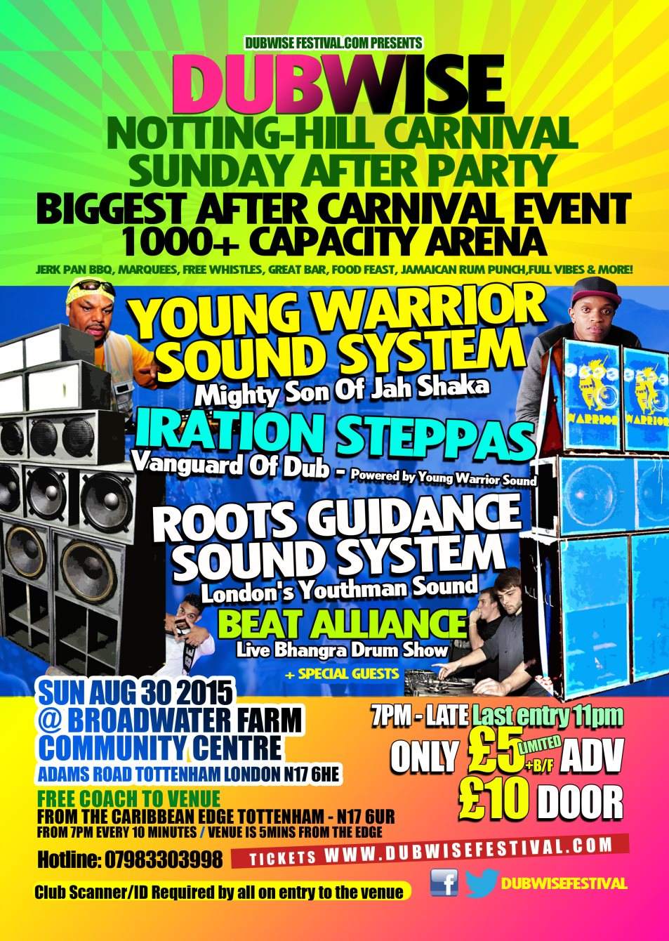 The Dubwise After Carnival Sunday JAM - Flyer front
