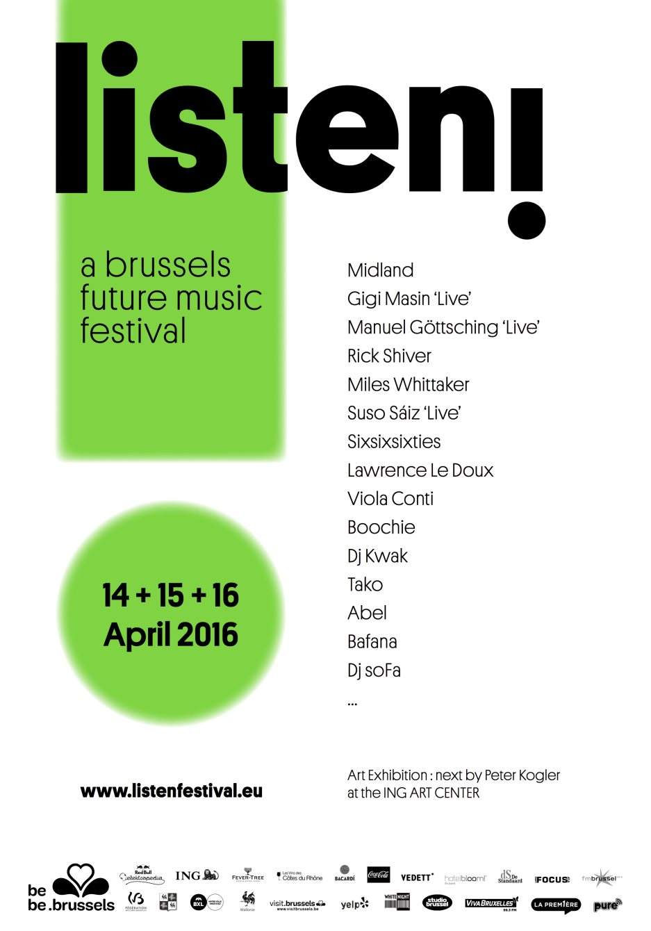 LISTEN! A Brussels Future Music Festival 2016 at Square Brussels Meeting  Centre, Brussels