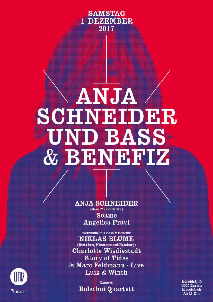 Anja Schneider und Bass & Benefiz - Flyer front