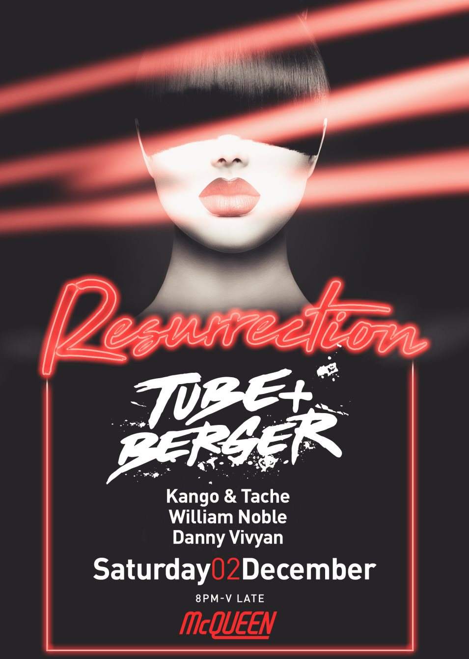 Resurrection with Tube & Berger - Flyer front