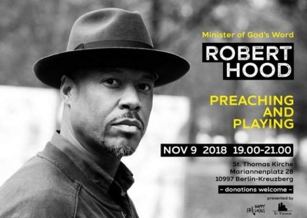 Robert Hood - Preaching and Playing - Flyer front