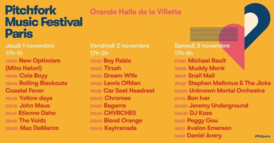 Pitchfork Music Festival Paris 2018 at Grande Halle de la Villette, Paris