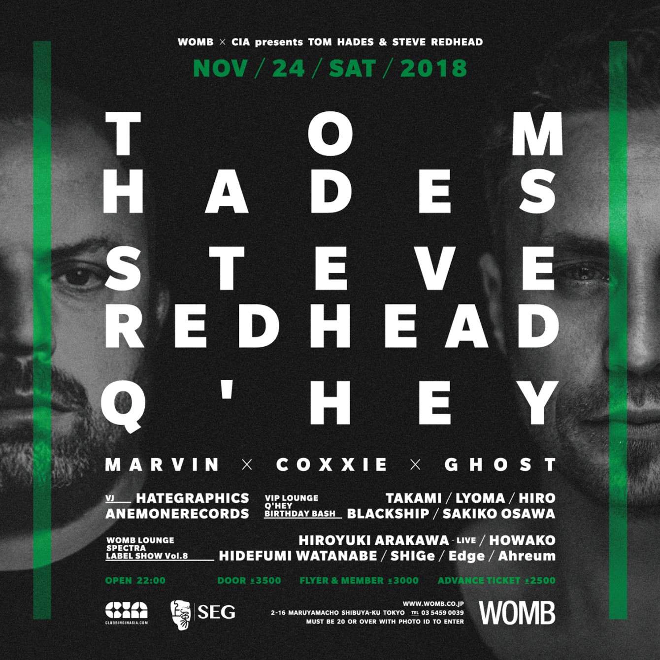 Womb X Cia Presents Tom Hades And Steve Redhead At Womb Tokyo