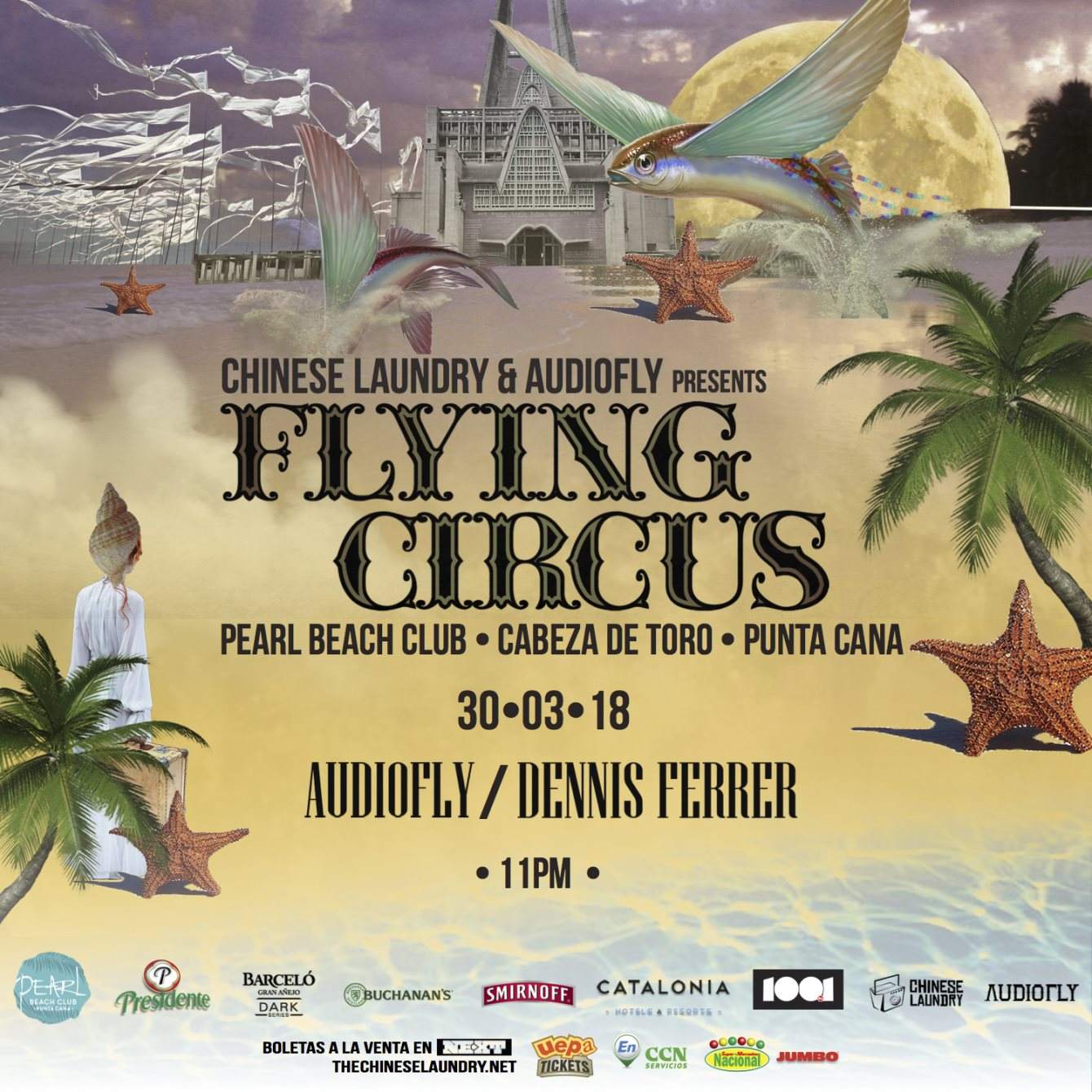 Flying Circus Feat. Audiofly Dennis Ferrer at Pearl Beach Club, Dominican  Republic