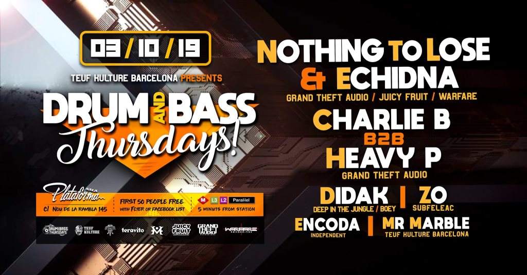 Drum&bass Thursdays at Sala Plataforma, Barcelona