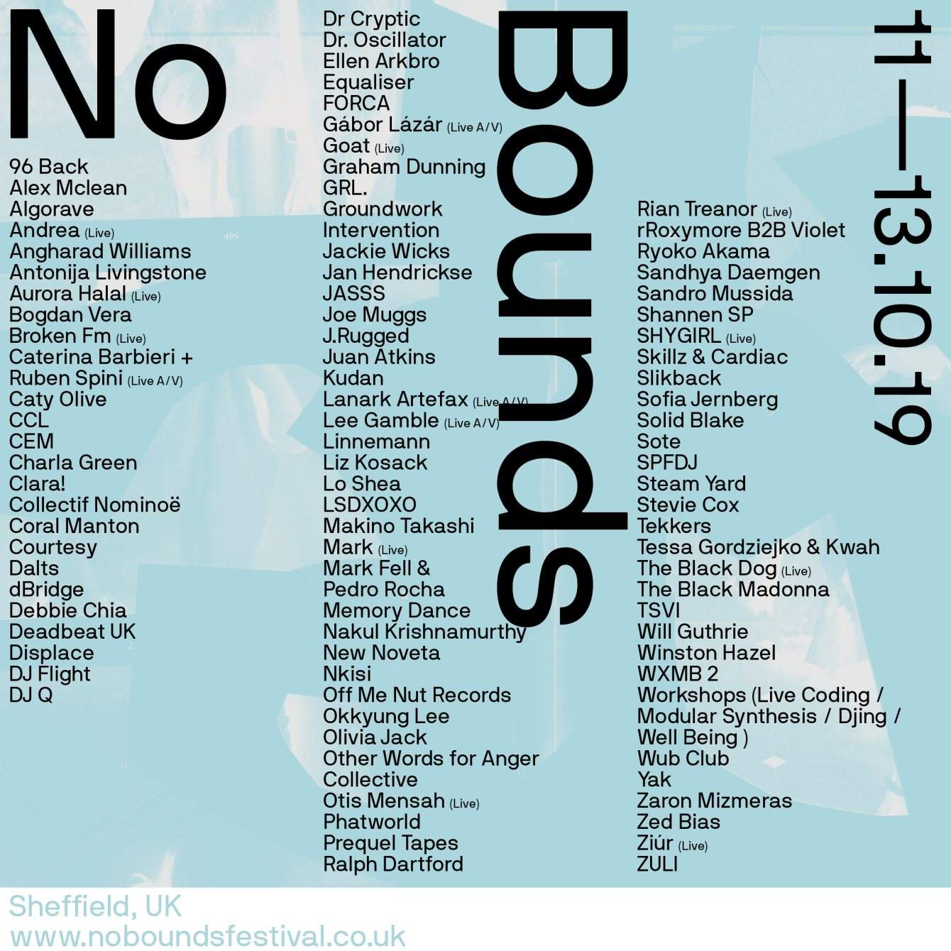 No Bounds Festival 2019 - Flyer front