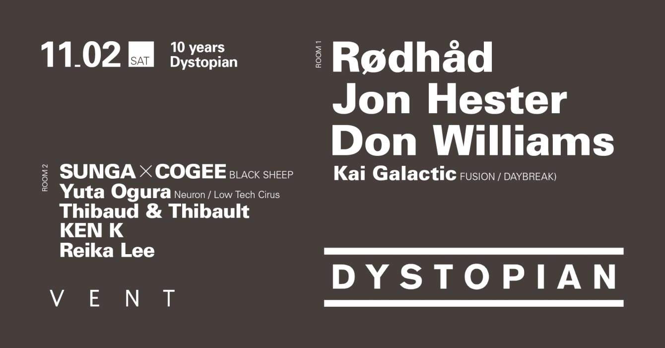 Rødhåd at 10 Years Dystopian - Flyer front