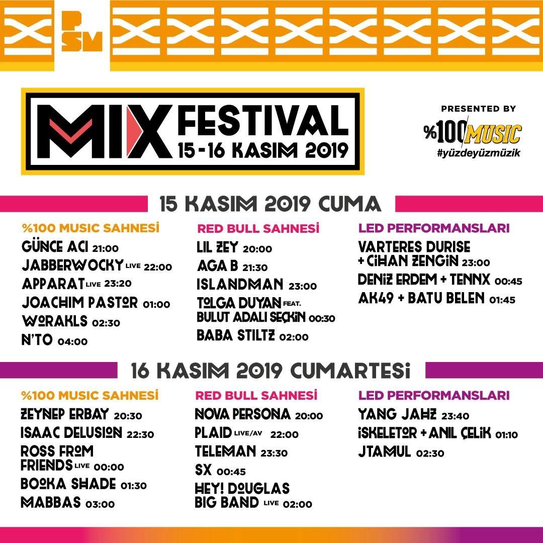 MIX Festival 2019 by %100 Music at Zorlu Performans Sanatları Merkezi, Istanbul