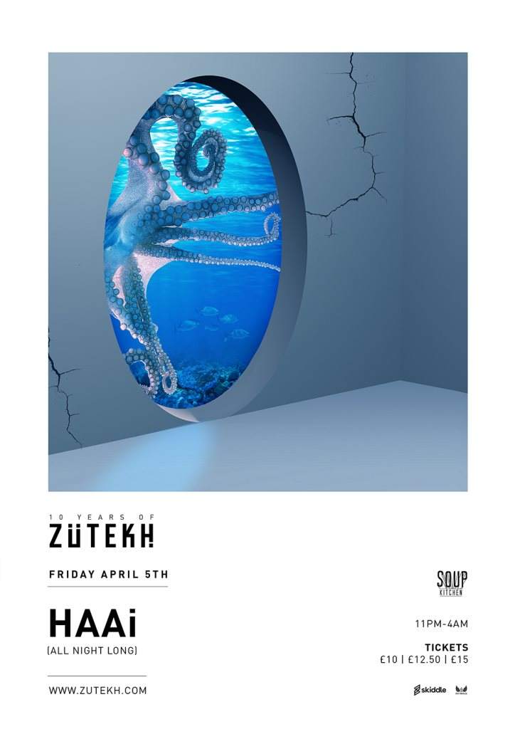 Zutekh presents HAAi (All Night Long) - Flyer front