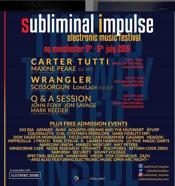 Subliminal Impulse Festival with Marconi Union and Åyusp at Night & Day  Café, Manchester
