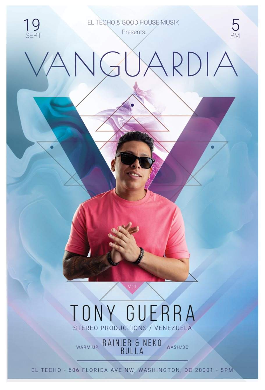Vanguardia Summer Closing Party V.11 - Tony Guerra (Stereo Production)) - Flyer front