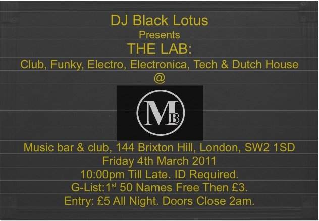 The Lab at Music Bar & Club, London