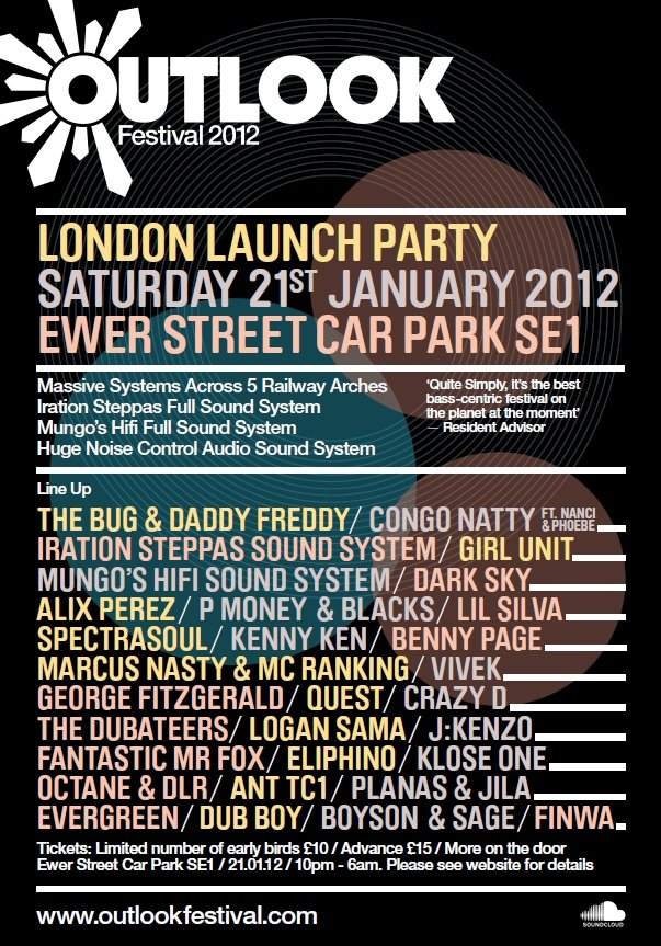 Outlook Festival Launch Party at Ewer Street Warehouse, London