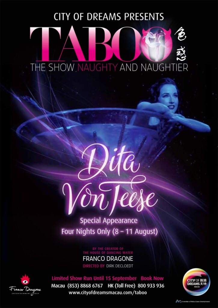 Taboo Special Appearance: Dita Von Teese at Cubic, Macau