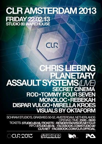 CLR Amsterdam 2013 - presented BY Studio 80 at Schram Studio's, Amsterdam