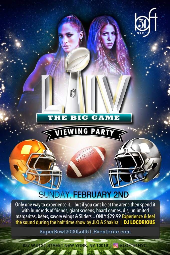 Super Bowl Sunday Party - Rooftop Bar NYC - New York's largest