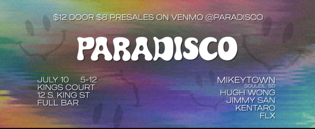 Paradisco at Kings Court with Mikeytown (Souleil, SD) - Flyer front