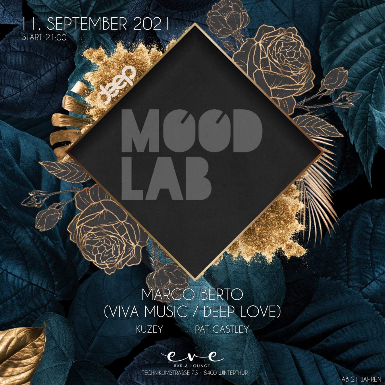 Mood Lab. at Eve Lounge Winterthur - Marco Berto - Flyer front