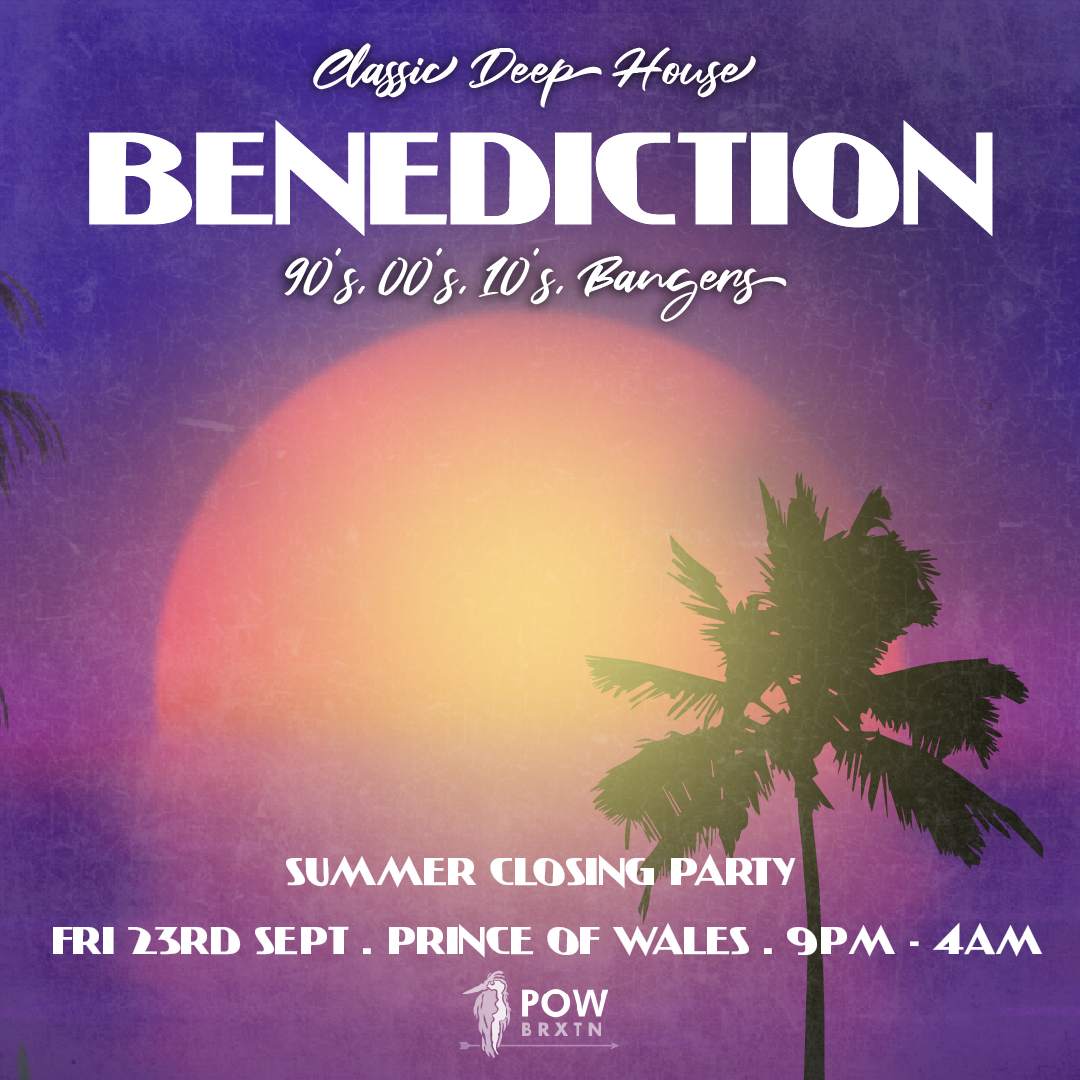 Benediction: The 2010's Deep & Tech House Party [Brixton] - Flyer front