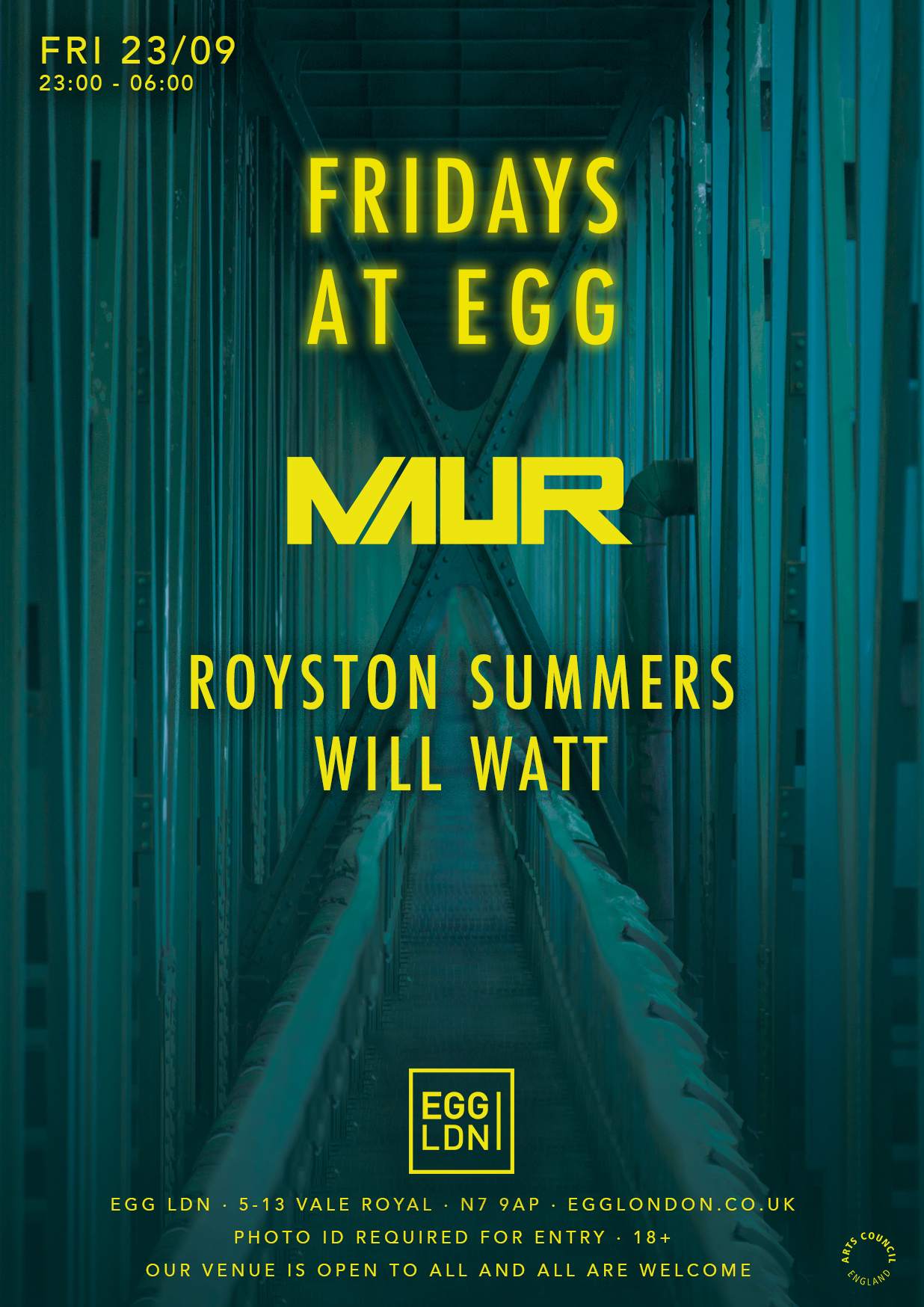 Fridays at EGG: Maur, Royston Summers & Will Watt - Entry is 18 Plus - Flyer back