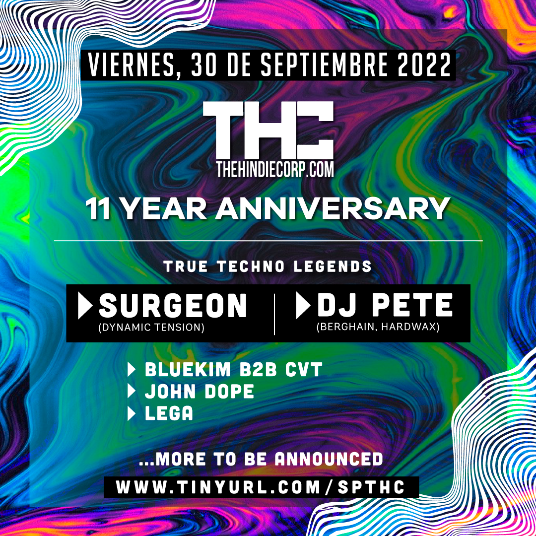 11 Year Anniv. THC with Surgeon & DJ Pete - Flyer front