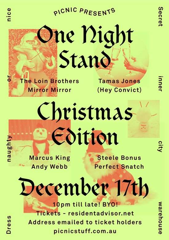 Picnic presents One Night Stand: Xmas Edition - Flyer front