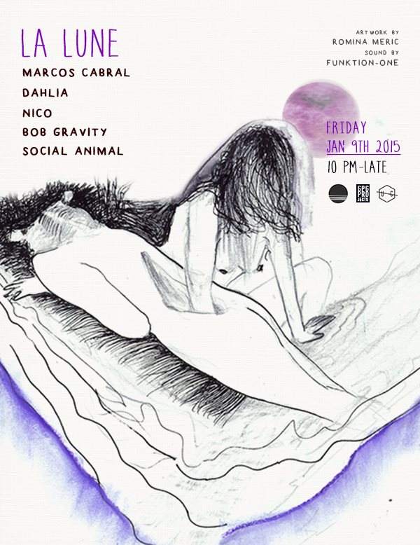 La Lune Feat. Marcos Cabral, Dahlia & Nico - Flyer front