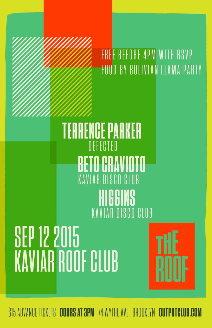Kaviar Roof Club - Terrence Parker/ Beto Cravioto/ Higgins - Flyer front