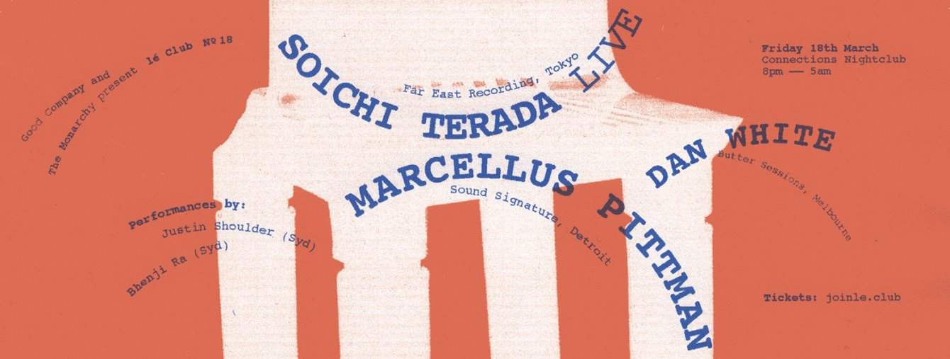 A Night at lé Club with Soichi Terada, Marcellus Pittman & Dan White - Flyer front
